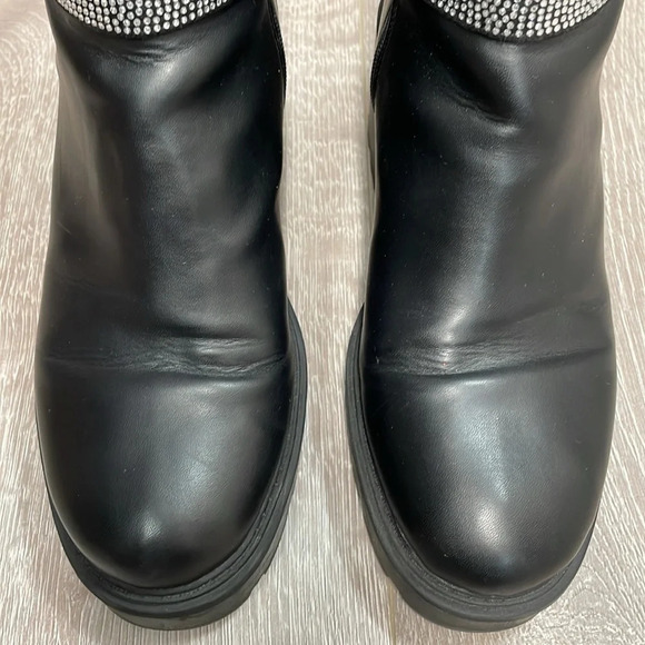 Steve Madden North Chunky Platform Boots Embellished Buckle Straps Black 10 - Picture 4 of 16